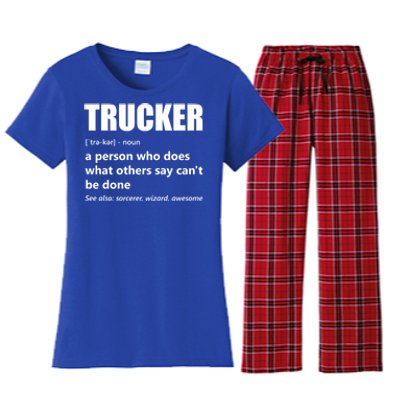 Big Rig Semigreat Gifttrailer Truck Driver Funny Trucker Meaning Cool Gift Women's Flannel Pajama Set