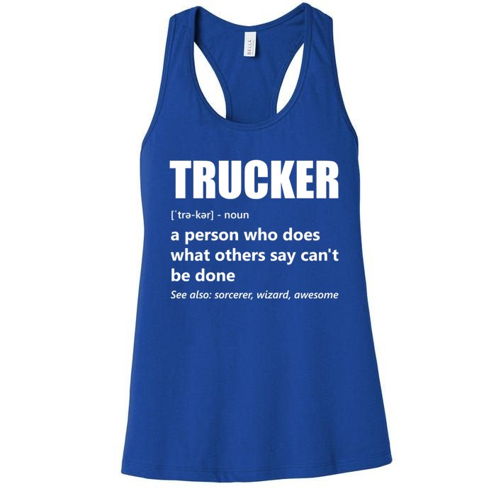 Big Rig Semigreat Gifttrailer Truck Driver Funny Trucker Meaning Cool Gift Women's Racerback Tank