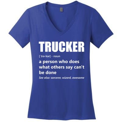 Big Rig Semigreat Gifttrailer Truck Driver Funny Trucker Meaning Cool Gift Women's V-Neck T-Shirt