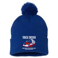 Big Rig Semigifttrailer Trucker Funny Truck Driver Because Gift Pom Pom 12in Knit Beanie