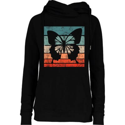 Butterfly Retro Style Vintage Womens Funnel Neck Pullover Hood