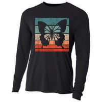 Butterfly Retro Style Vintage Cooling Performance Long Sleeve Crew