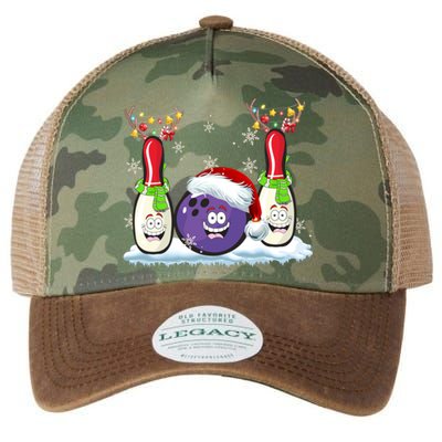 Bowling Reindeer Santa Hat Christmas Bowling Lovers Costume Funny Gift Legacy Tie Dye Trucker Hat