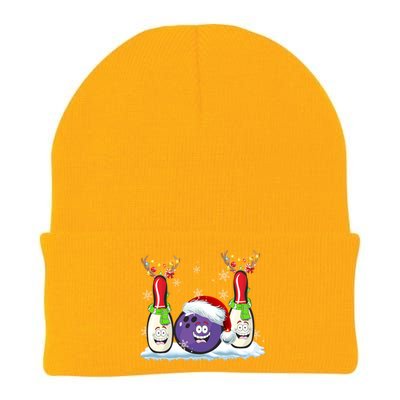 Bowling Reindeer Santa Hat Christmas Bowling Lovers Costume Funny Gift Knit Cap Winter Beanie