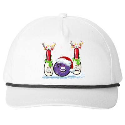 Bowling Reindeer Santa Hat Christmas Bowling Lovers Costume Funny Gift Snapback Five-Panel Rope Hat