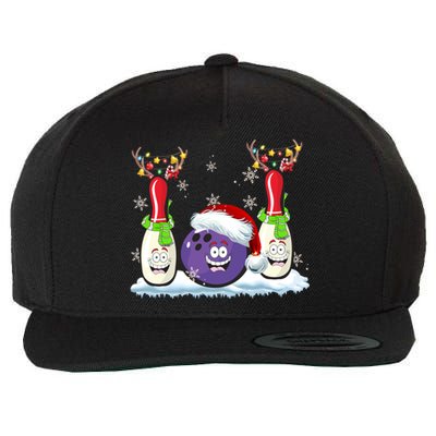 Bowling Reindeer Santa Hat Christmas Bowling Lovers Costume Funny Gift Wool Snapback Cap