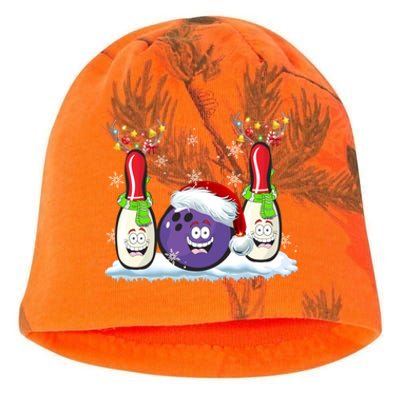 Bowling Reindeer Santa Hat Christmas Bowling Lovers Costume Funny Gift Kati - Camo Knit Beanie