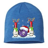 Bowling Reindeer Santa Hat Christmas Bowling Lovers Costume Funny Gift Sustainable Beanie