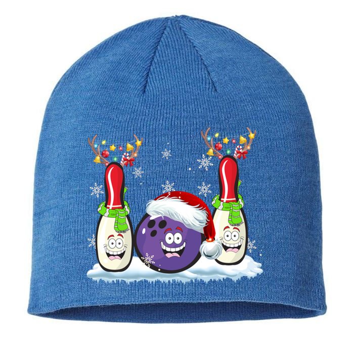 Bowling Reindeer Santa Hat Christmas Bowling Lovers Costume Funny Gift Sustainable Beanie