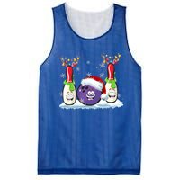 Bowling Reindeer Santa Hat Christmas Bowling Lovers Costume Funny Gift Mesh Reversible Basketball Jersey Tank