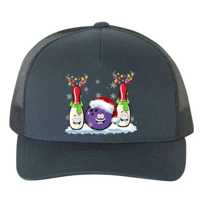 Bowling Reindeer Santa Hat Christmas Bowling Lovers Costume Funny Gift Yupoong Adult 5-Panel Trucker Hat