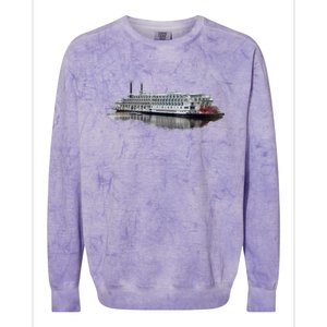 Beautiful Riverboat Scene River Cruise Gift Colorblast Crewneck Sweatshirt