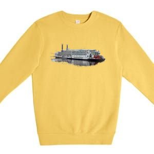 Beautiful Riverboat Scene River Cruise Gift Premium Crewneck Sweatshirt