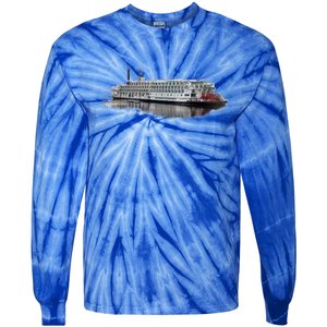 Beautiful Riverboat Scene River Cruise Gift Tie-Dye Long Sleeve Shirt