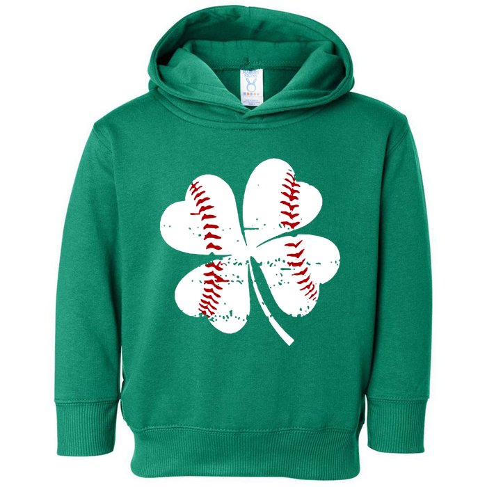 Baseball Retro St PatrickS Day Shamrock Baseball Lover Great Gift Toddler Hoodie