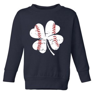 Baseball Retro St PatrickS Day Shamrock Baseball Lover Great Gift Toddler Sweatshirt