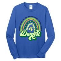 Boho Rainbow Shamrock One Lucky Dentist St Patricks Day Meaningful Gift Tall Long Sleeve T-Shirt