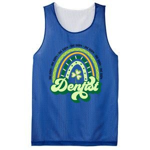 Boho Rainbow Shamrock One Lucky Dentist St Patricks Day Meaningful Gift Mesh Reversible Basketball Jersey Tank