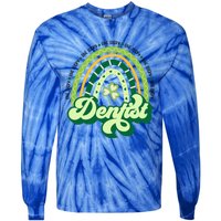 Boho Rainbow Shamrock One Lucky Dentist St Patricks Day Meaningful Gift Tie-Dye Long Sleeve Shirt