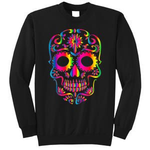 Bright Rainbow Sugar Skull Day Of The Dead Sweatshirt