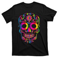 Bright Rainbow Sugar Skull Day Of The Dead T-Shirt