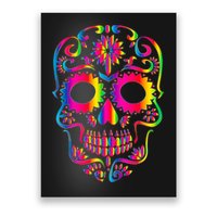 Bright Rainbow Sugar Skull Day Of The Dead Poster
