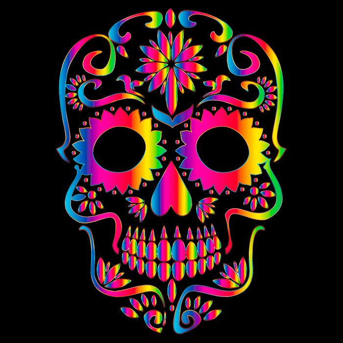 Bright Rainbow Sugar Skull Day Of The Dead Baby Bodysuit