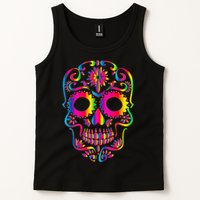 Bright Rainbow Sugar Skull Day Of The Dead Tank Top
