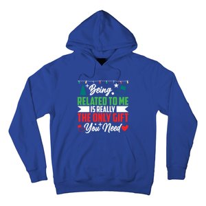 Being Related To Me Funny Christmas Family Gift Hoodie