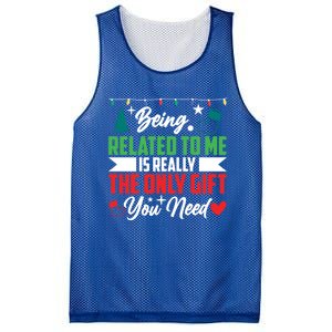 Being Related To Me Funny Christmas Family Gift Mesh Reversible Basketball Jersey Tank