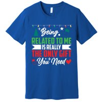 Being Related To Me Funny Christmas Family Gift Premium T-Shirt