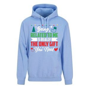 Being Related To Me Funny Christmas Family Gift Unisex Surf Hoodie