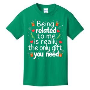 Being Related To Me Funny Christmas Family Xmas Pajamas Kids T-Shirt