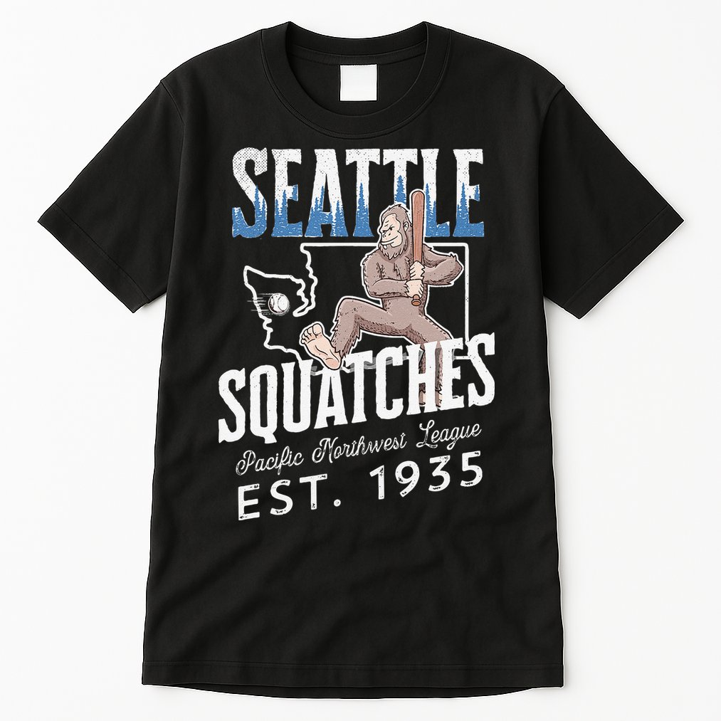Bigfoot Research Team Retro baseball Sasquatch Tall T-Shirt