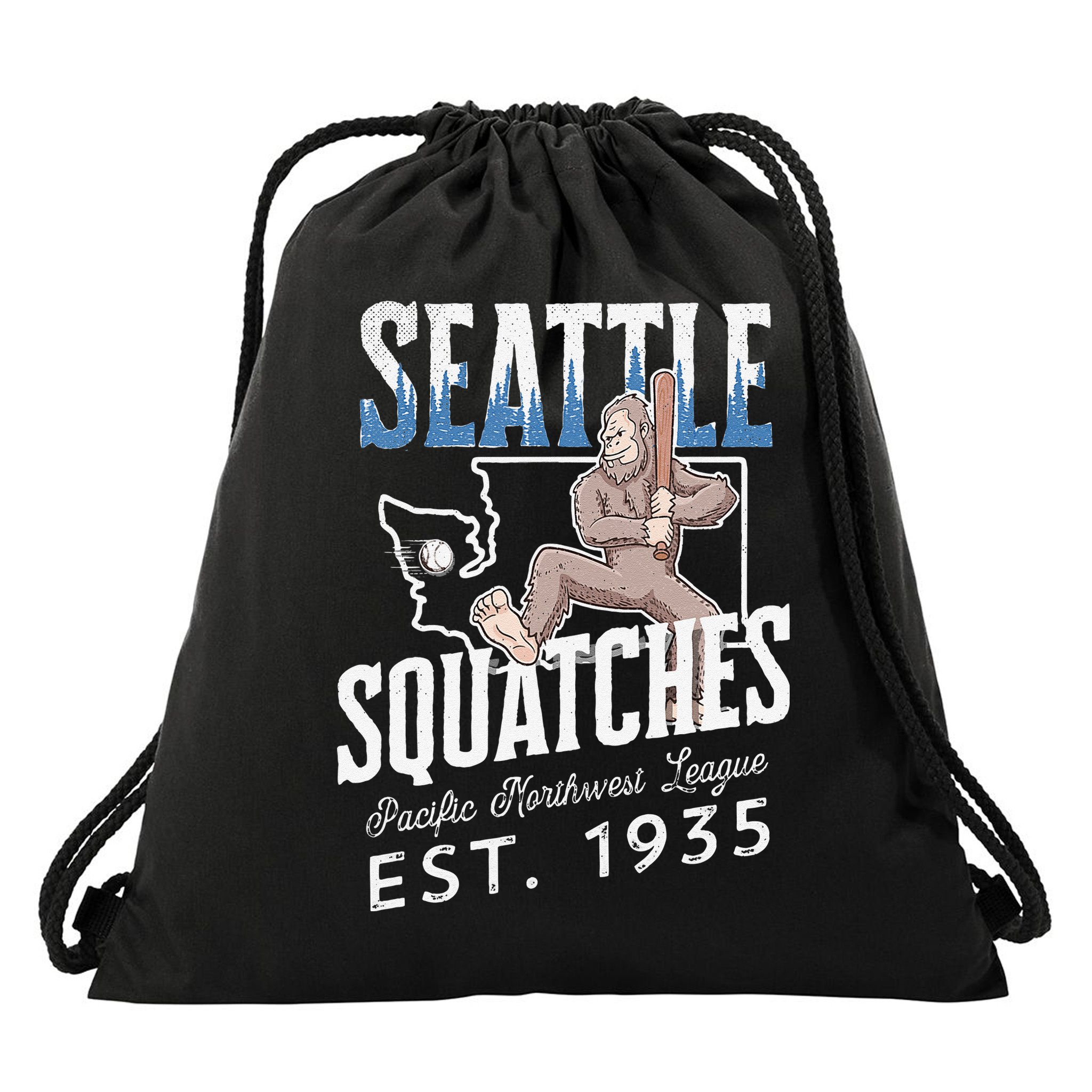 Bigfoot Research Team Retro baseball Sasquatch Drawstring Bag