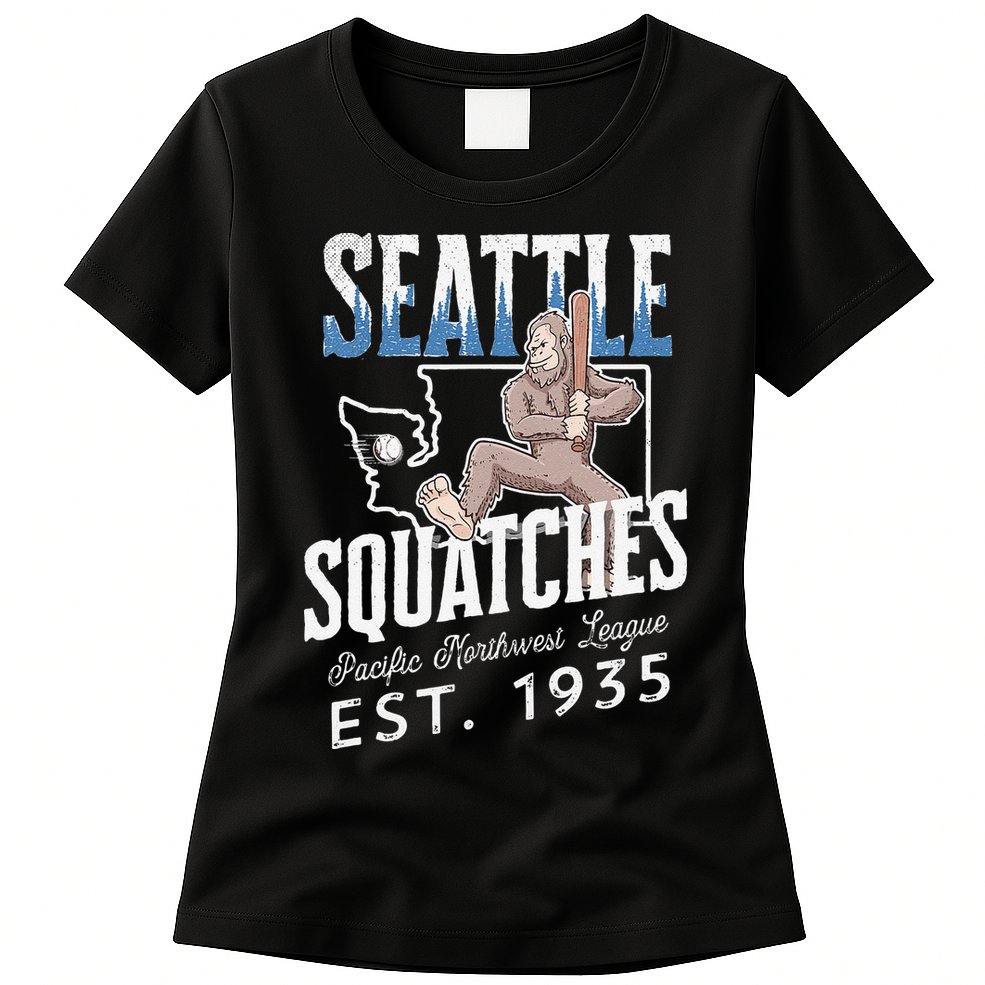 Bigfoot Research Team Retro baseball Sasquatch Womens T-Shirt