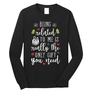 Being Related To Me Funny Christmas Family Xmas Pajamas Gift Short Sleeve Long Sleeve Shirt