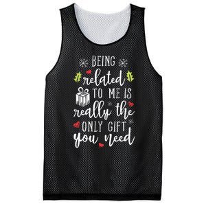 Being Related To Me Funny Christmas Family Xmas Pajamas Gift Short Sleeve Mesh Reversible Basketball Jersey Tank