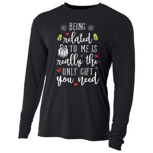 Being Related To Me Funny Christmas Family Xmas Pajamas Gift Short Sleeve Cooling Performance Long Sleeve Crew