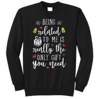 Being Related To Me Funny Christmas Family Xmas Pajamas Gift Short Sleeve Tall Sweatshirt