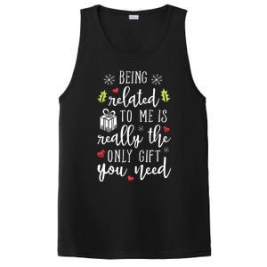 Being Related To Me Funny Christmas Family Xmas Pajamas Gift Short Sleeve PosiCharge Competitor Tank