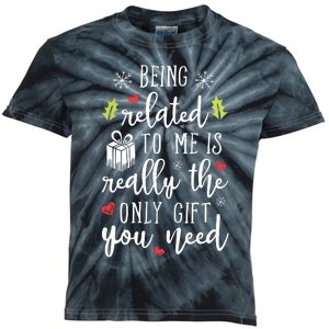 Being Related To Me Funny Christmas Family Xmas Pajamas Gift Short Sleeve Kids Tie-Dye T-Shirt