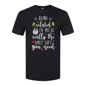 Being Related To Me Funny Christmas Family Xmas Pajamas Gift Short Sleeve Softstyle CVC T-Shirt