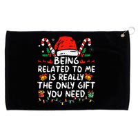 Being Related To Me Funny Christmas Family Xmas Pajamas  Grommeted Golf Towel