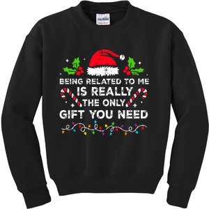 Being Related To Me Funny Christmas Family Xmas Pajamas Kids Sweatshirt