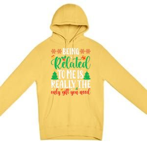 Being Related To Me Is The Only Gift You Need Christmas Gift Premium Pullover Hoodie