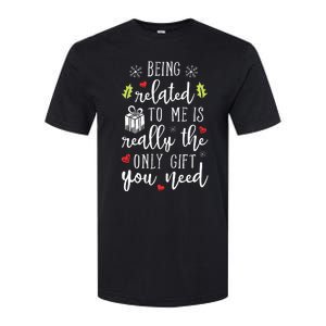 Being Related To Me Funny Christmas Family Xmas Pajamas Gift Softstyle CVC T-Shirt