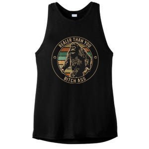 Bigfoot Realer Than Your Bitch Ass Sasquatch Ladies PosiCharge Tri-Blend Wicking Tank