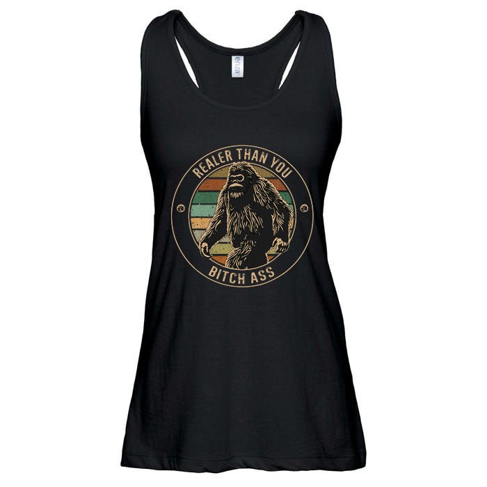 Bigfoot Realer Than Your Bitch Ass Sasquatch Ladies Essential Flowy Tank