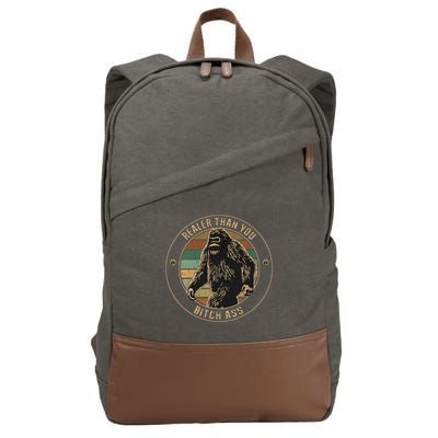 Bigfoot Realer Than Your Bitch Ass Sasquatch Cotton Canvas Backpack